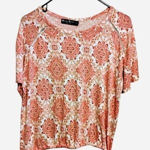 Knapp Studio Nwot  Pink Boxy Blouse with Rounded Neckline